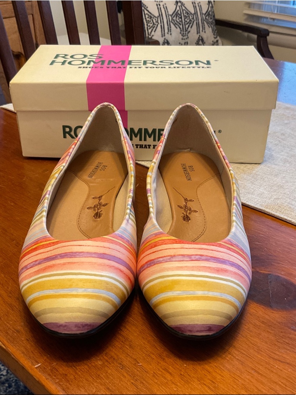 Ros Hommerson Multicolor Striped Ballet Flats - Pastel Stripe